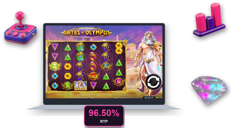 Gates of Olympus ekranda, bu bölümün temel rakamlarıyla